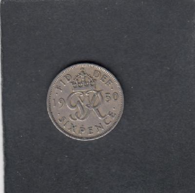 Beschrijving: 6 Pence  GEORGIUS VI 